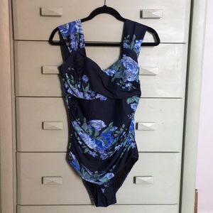 Albion Fit Blue Floral Swimsuit